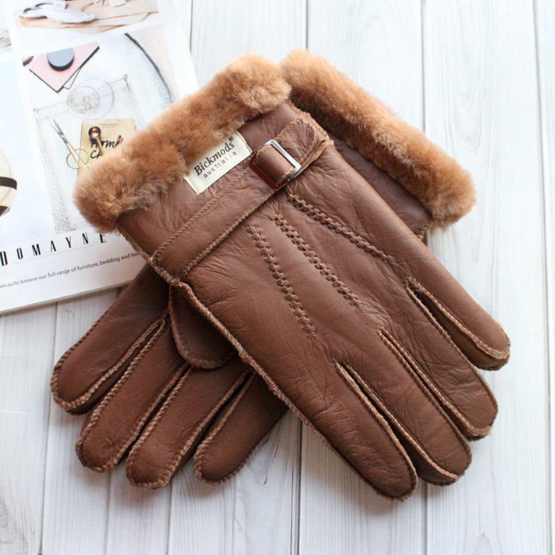 Leather Driving Glove - Guanti in pelliccia di montone da