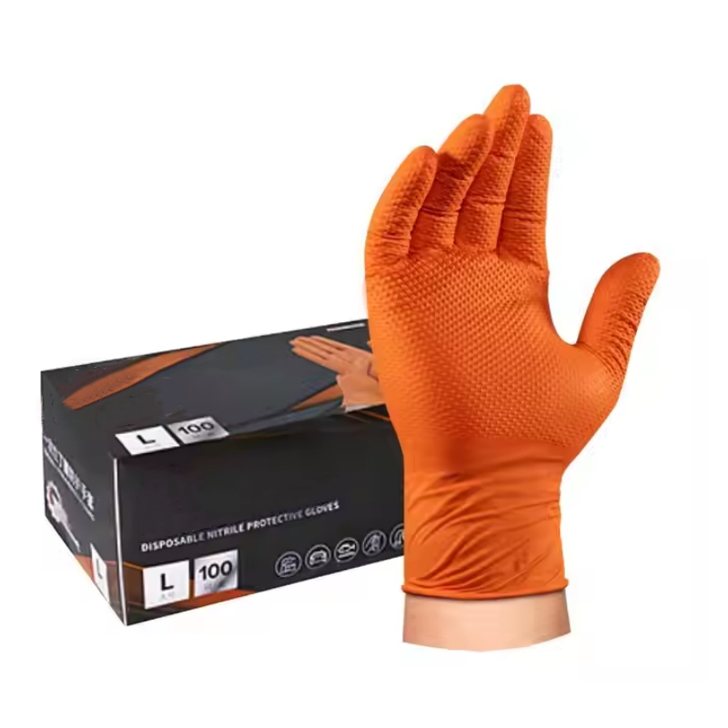 Nitrile Mechanic Glove - Guanti monouso in nitrile arancione industriale