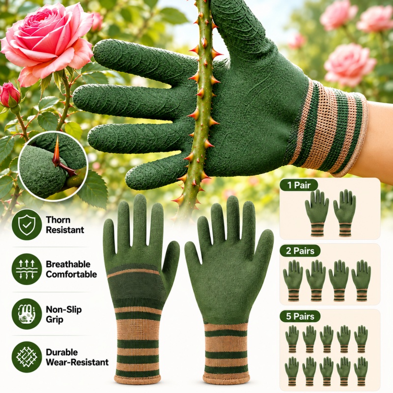 Gardening Glove Waterproof - Guanti da Giardinaggio Multiuso Antitaglio, Impermeabili,